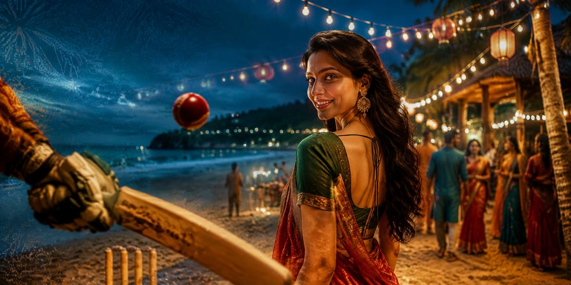 সিলেটের চা বাগানের পটভূমিতে ক্রিকেট বেটিং উপভোগ করছেন একজন দর্শক
